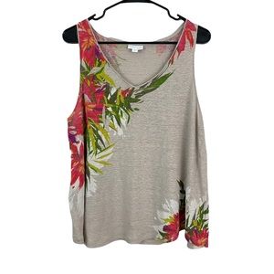 J. Jill Pure Jill Linen Botanical Tank Top Large